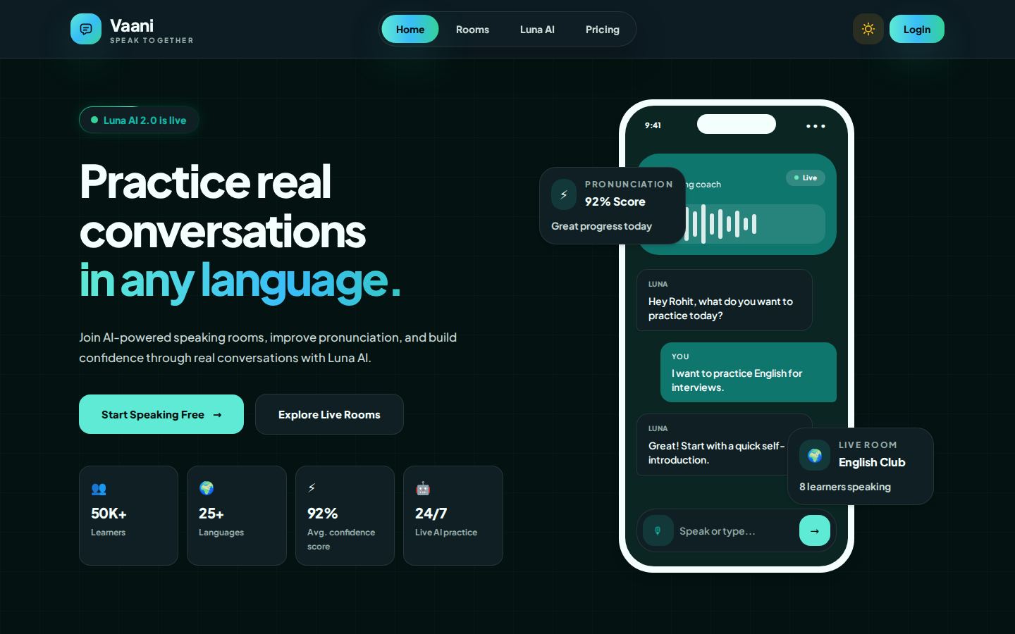 Vaani Real-Time Communication App with audio and video interactions